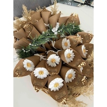 Bernami Mum Pinterest Kişiye Özel Düğün Nişan Söz Hediyelik Papatya Kokulu Buket Mum - 15 Adet Diğer