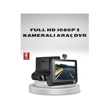 Araç Kamerası 3'lü Full Hd Dvr 1080p Gece Görüşlü Ve G-sensörlü