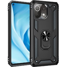 Mi 11 Lite Kılıf Sofya Yüzüklü Silikon Kapak - Siyah Bzsxx00 1