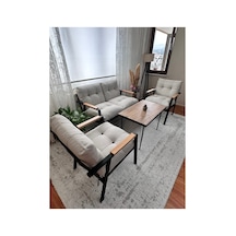 Green Garden Gülizar,model, Balkon, Bahçe, Cafe, Metal Koltuk Takımı, Bahçe Takımı , Çay Seti, 2+1+1+sehpa Krem
