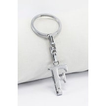 Gümüş Renkli Metal F Harfi Anahtarlık / Harfli Çanta Süsü