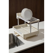 Acar Aqua Alüminyum Çift Katlı Sürgülü Bulaşıklık Wrk-10282 Krem