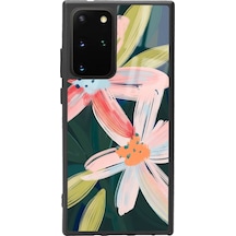 Samsung Uyumlu S20 Plus Suluboya Çiçek Tasarımlı Glossy Telefon Kılıfı Çok Renkli