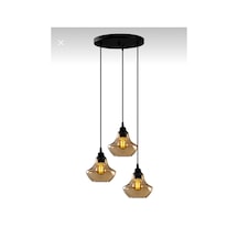 Dylight Diana Retro Metal Bal Camlı Dekoratif Rustik Sarkıt Avize Çap:30 Cm Beyaz