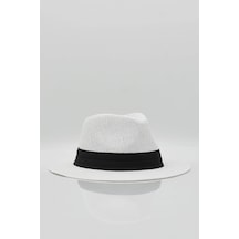 Kadın Hasır Plaj Şapkası - Beyaz - Standart