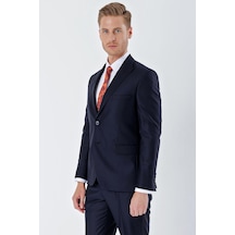 İmza Lacivert Gabardin Kırlangıç Yaka Astarlı 6 Drop Slim Fit Dar Kesim Basic Takım Elbise 1001235011-lacivert Lacivert
