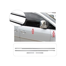 Volkswagen Caddy Uyumlu 2004-2014 Krom Cam Çıtası 4 Parça Paslanmaz Çelik