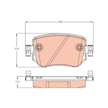 TRW GDB2042 Arka Fren Balatasi- (Vw Caddy 16- Golf 16 Passat 15- Polo 18- Seat Leon 13-16 Skoda Octavia 13-17) (WA985818)