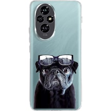 Huawei Honor 200 İle Uyumlu Köpek 3 Baskılı Kamera Korumalı Şeffaf Kılıf Şeffaf