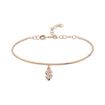 925 Ayar Gümüş Rose Ş Harfi Kelepçe Bileklik - 45089301 Rose Gold