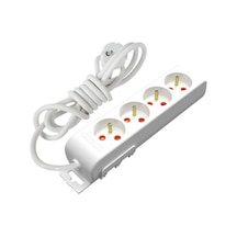 Mutlusan Ri-Tech Çocuk Korumalı Kablolu Anahtarlı Topraklı Grup Priz 4'lü 2 M