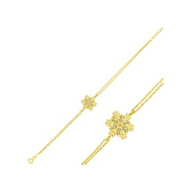 ​Gümüş Gold Kar Tanesi Bayan Bileklik