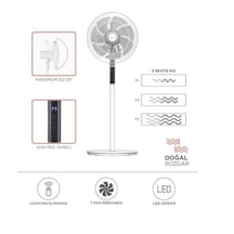 Torima SF-02 Ayaklı 16'' 60 W 3 Kademe 7 Pervaneli Kumandalı Vantilatör