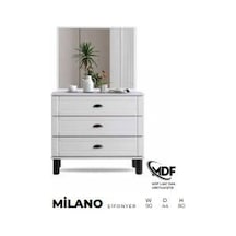 Milano Mdf Şifonyer Beyaz - Antrasit