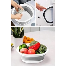 Katlanabilir Badya Leğen, 2,7 Litre, Taşınabilir, Yer Kaplamayan Çok Amaçlı Mutfak Banyo Badya