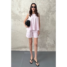 Duygudan Pembe Boyamalı Dikiş Detaylı Takım