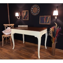 Wooding-Mobilya Wooding 120 Cm Masif Krem Ceviz Yemek Masası