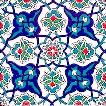 Armada Çini 20x20 Cm Ac 27 Kütahya Çini Rumi Desenli İznik Çini K