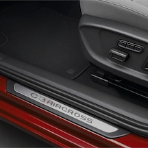 Citroën C3 Aircross 2017 Üzeri Uyumlu Krom Kapı Eşiği 4 Kapı Paslanmaz Çelik Abs Çerçeve Yazılı