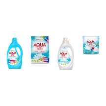 Aquabor Doğal Mineralli Sıvı Renkliler + 4 Kg Renkliler + Sıvı Beyaz + Tablet 4 Lü Set 0.75 LT - 2.5 LT - 12 KG