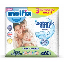 Molfix Ferah Temizlik İzotonik Sulu Mendil 3'lü Avantaj Paketi 180'li