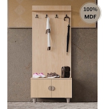 Ladin Mdf Ayaklı Tasarım Askılıklı Portmanto Ayakkabılık Bej Ladin Mdf Ayaklı Tasarım Askılıklı Portmanto Ayakkabılık Bej