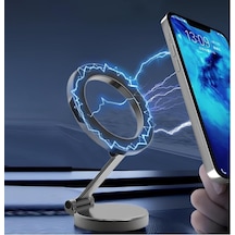 Manyetik Araç İçi Telefon Tutucu Magsafe Uyumlu, 360 Dönebilen, Güçlü Mıknatıs, 3m Yapışkan, Ayarlanabilir Kol, Ve İçin Uygun