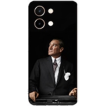 Vivo Y28 Uyumlu Ufka Bakan Lider Atatürk Baskılı Silikon Kılıf Renkli