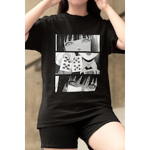 Anime Kakegurui Kolaj Tişört Siyah