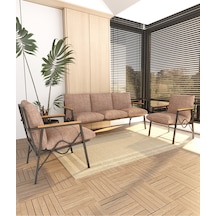Doruk Home Balkon, Bahçe, Cafe, Metal Kanepe Koltuk Takımı , Bahçe Mobilyası - 311 Kapuçino Cappuccino