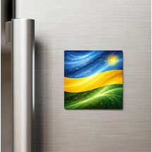 Ruanda Rwanda Abstract Ülke Bayraklı Buzdolap Magneti - 9x9 Cm