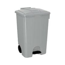 Omnipazar Sy-4265 Gri 85 Lt Köşeli Pedallı Tekerlekli Çöp Kovası Gri