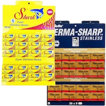 Shark Jilet 100'lü Paket, Permasharp Jilet 100'lü Paket Toplam 200 Adet Yaprak Jilet Tıraş Seti