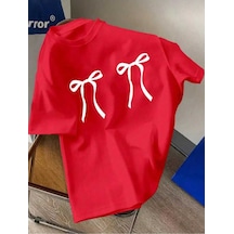 Kozia Outdoors Malkoçbey Kurdela Baskılı Oversize Unisex Basic T-shirt Kirmizi