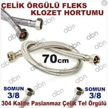 Klozet Bağlantı Hortumu Somunlar 3-8-3-8-Uzunluk:70Cm 1 Adet
