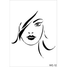 Cadence Stencil Şablon A4 Woman Collection Wc-12 30x21 Kadın Mo Beyaz Tek Ebat
