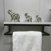 lyla concept FULYA Banyo Beyaz Raflı Metal Havlu, Şal Askılık Beyaz