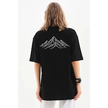 Kadın Salaş Stil Siyah Nihilist Penguen Özel Tasarım Oversize Bis