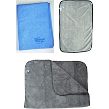 Polikur 3356 Güderi Oto Kurulama Bezi & Spark 2315 Havlu Bez & Spark 2316 Peluş Oto Bezi 3'lü Set