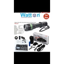 El Feneri Watton Wt-037-şarjlı Zoomlu Siyah Acil Durum Feneri
