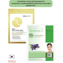 Dermal 3 Katmanlı Gold Göz Maskesi + Bitki Özlü Kolajen Maske Dermal 3 Katmanlı Gold Göz Maskesi + Bitki Özlü Kolajen Maske