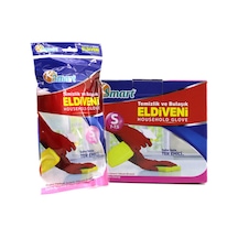 3 Adet S Beden Temizlik Ve Bulaşık Eldiveni Doğal Lateks Dış Gövde, Pamuk Astarlı, Kaymaz Diş Yüzey, Dishwashing Gloves Cleaning Gloves