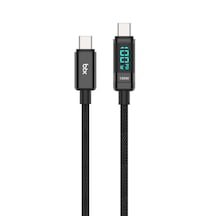 Bix BX09CC 100 W Type-C  Led Ekranlı Şarj ve Data Kablosu 1 M Siyah