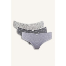 Defacto 3lü Slip Külot G8538ax26spgr93 Gri-gr93