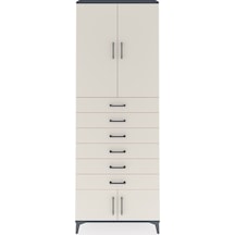Arges Dolap 3 Raflı 6 Çekmeceli 4 Kapaklı 88x30x243 Antrasit-... Antrasit