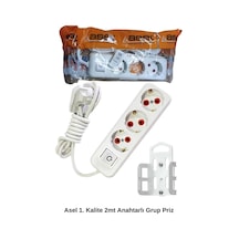 Hubrendy Tedarik 2 Metre Askı Aparatlı Anahtarlı 3lü Grup Priz Royaleks-68134