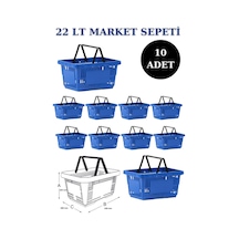 10 adet 22Litre Market ve Alışveriş Sepeti, Saplı Market Sepeti M