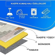 Dizayn Carie Desenli Kadife Pamuk Tabanlı Yıkanabilen Kaydırmaz Antibakteriyel Salon Halısı 100x160 1