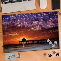 Sahilde Gün Batımı, Deniz 240 Parça Puzzle Yapboz Tablo-437