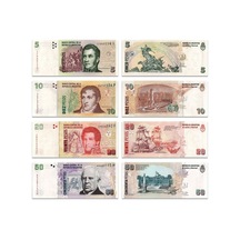 Arjantin 50-20-10-5 Pesos Kağıt Para Set Çil Unc 4'lü Set Koleksiyon Para